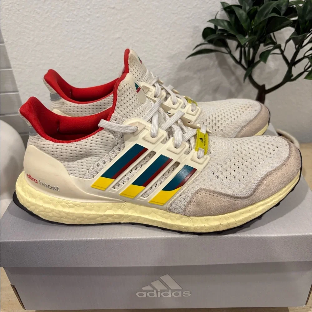Adidas Cream and Multicolor Ultra Boost 1.0 Shoes - Picture 2 of 10